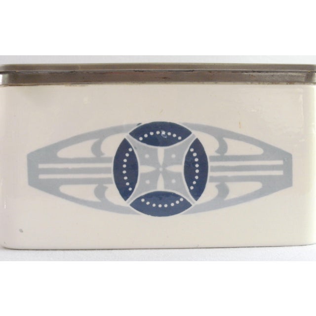 Antique Ceramic Art Nouveau Biscuit Tin For Sale - Image 4 of 11