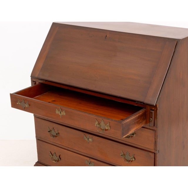 Chippendale Style Mahogany Slant Front Desk For Sale - Image 9 of 11