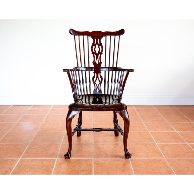 Antique Georgian Revival Victorian Windsor Chair Thames Valley in Mahogany, 1890 For Sale - Image 10 of 18
