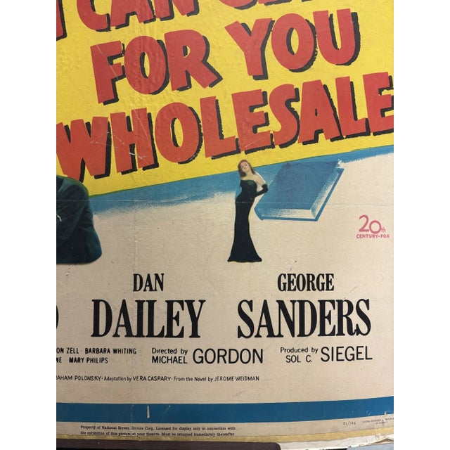 1950s Original 1951 This Is My Affair, "I Can Get It for You Wholesale" 20th Century Fox Vintage Poster For Sale - Image 5 of 11