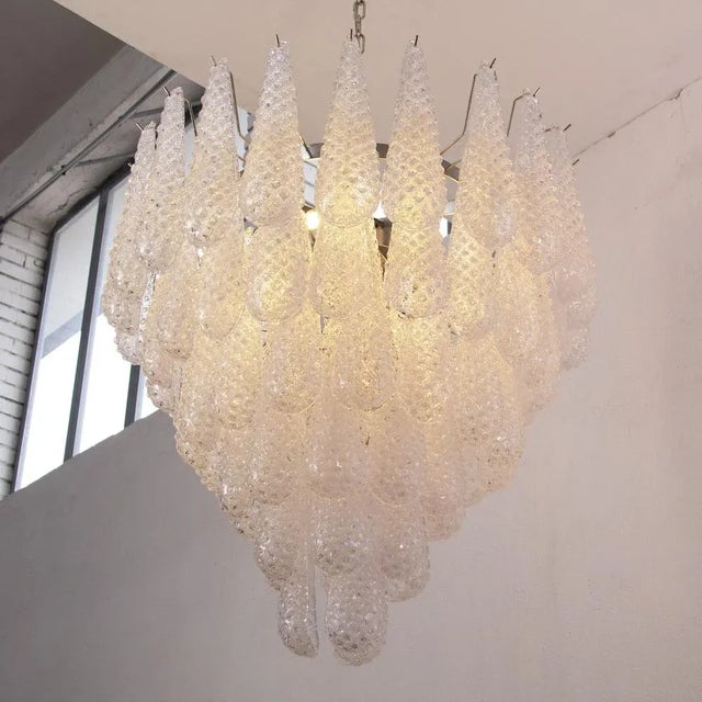 Large Murano Glass & Crystal Color Suspension Chandelier, Italy, 1990s For Sale - Image 6 of 12