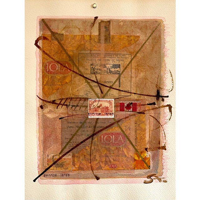 Stephen Andrews, Canadian Art Mixed Media Collage Assemblage Painting Hebrew Canada Stamp For Sale