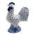 Vintage Fishnet Design Ceramic Porcelain Rooster by Andrea Sadek For Sale