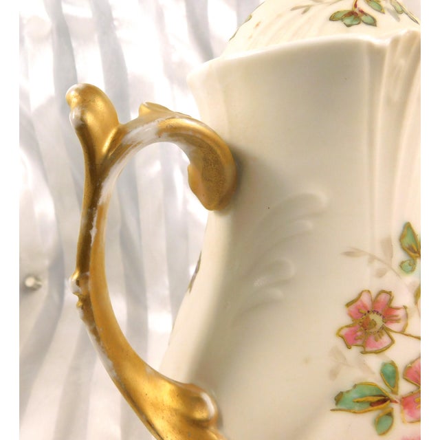 Late 18th Century Jean Pouyat Limoges Hand Painted, Two Color Chocolate Pot For Sale - Image 9 of 12