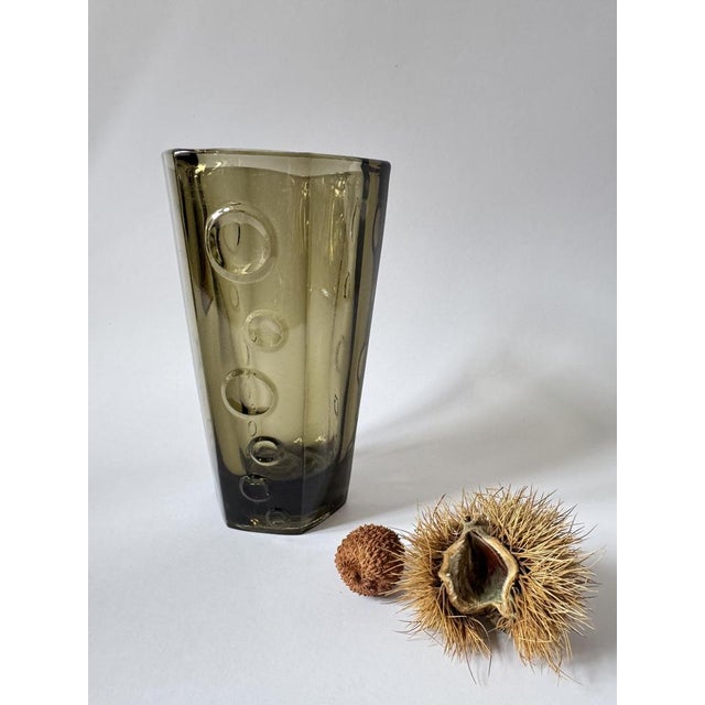 Olive Vintage Soda Vase by Jan Sylwester Drost for HSG Ząbkowice, Poland, 1970s For Sale - Image 8 of 13