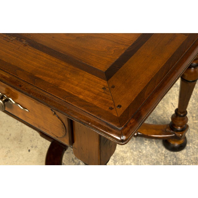 Wood Late 19th Century French Louis XIV Style Walnut Writing Table With Three Drawers For Sale - Image 7 of 18