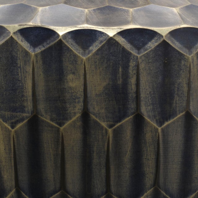 Jamie Young Boa Table Lamp, Indigo Etched Glass For Sale - Image 4 of 6
