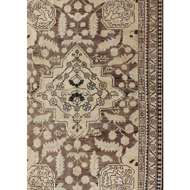 Vintage Persian Lilihan Rug With Central Medallion Warm Neutrals 4'3 X 6'9 For Sale - Image 4 of 13