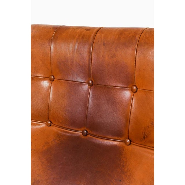 1950s Easy Chairs in Leather and Teak from Ib Kofod-Larsen, 1950s, Set of 2 For Sale - Image 5 of 10