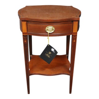 Bell Floral Inlay Side Table by Baker For Sale