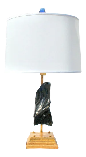 Modern Blue Sapphire Glass Rock Lamp