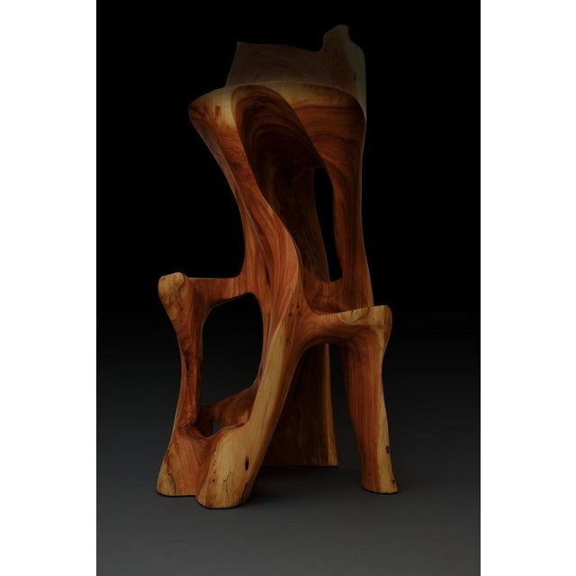 Makha Wood Sculptural Bar Chair by Logniture For Sale - Image 15 of 16