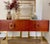 Long Red Stained Cabinet With Sculptural Bold Base For Sale - Image 14 of 14