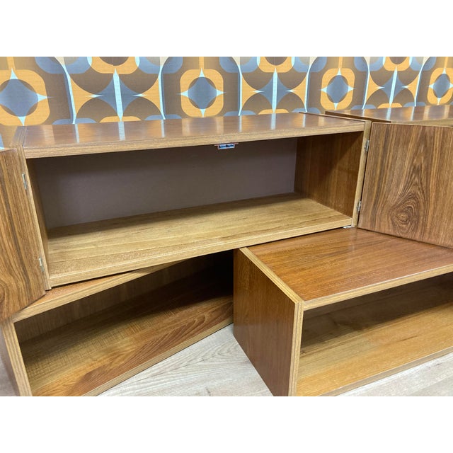 Mid-Century Modern Vintage Danish Teak Floating Wall Units, 1970s, Set of 5 For Sale - Image 3 of 11