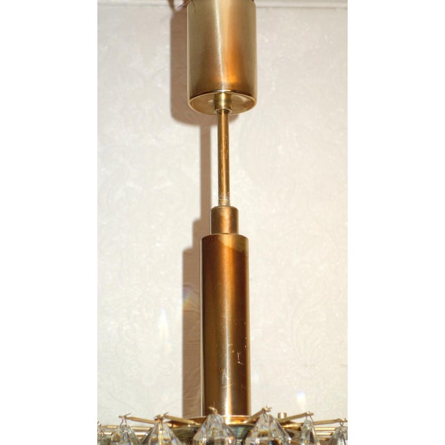 Brass and Lead Crystal Chandelier from Bakalowits & Söhne, Vienna, Austria, 1960s For Sale - Image 4 of 8
