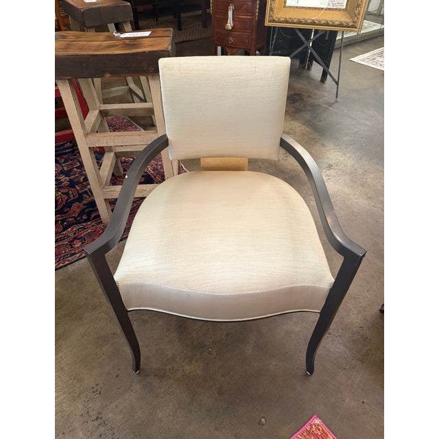 Vintage Contemporary Finished Dining Table & Set of 6 Matching Armchairs For Sale - Image 10 of 17