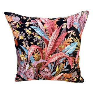 Moody Floral Woven Pillow Cover For Sale