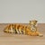 Stately mid century Italian tiger sculpture or figure crafted in terra cotta, in repose, hand decorated and glazed....