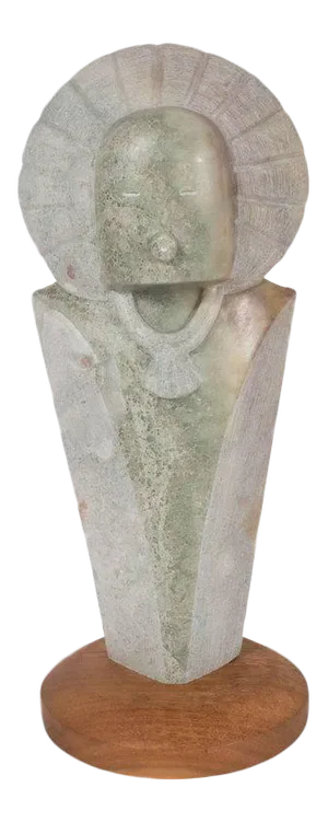 Stylized Native American Figure with Headdress by Navajo Sculptor R.D. Tsosie