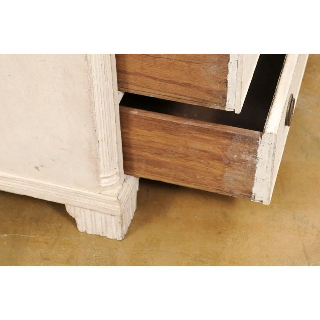 Cream Swedish Gustavian 1790s Painted Slant-Front Desk with Carved Diamond Motifs For Sale - Image 8 of 13