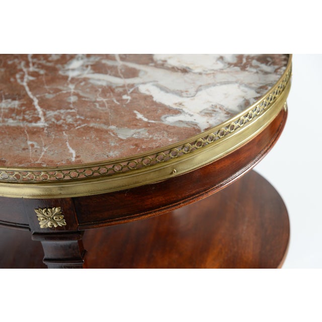 Louis XVI Style Three Tier Bouillotte Drinks Table, Marble Top For Sale - Image 4 of 12