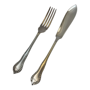 1980s Silver 1 Pair Fish Eaters, Fish Fork & Fish Knife, Chesterfield.