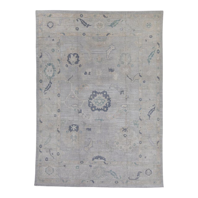 Turkish Oushak Rug 9'6" x 13'1" For Sale