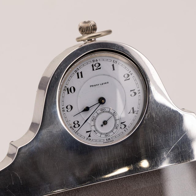 Antique Silver Photograph Frame with Built-In Clock, 1902 For Sale - Image 6 of 8