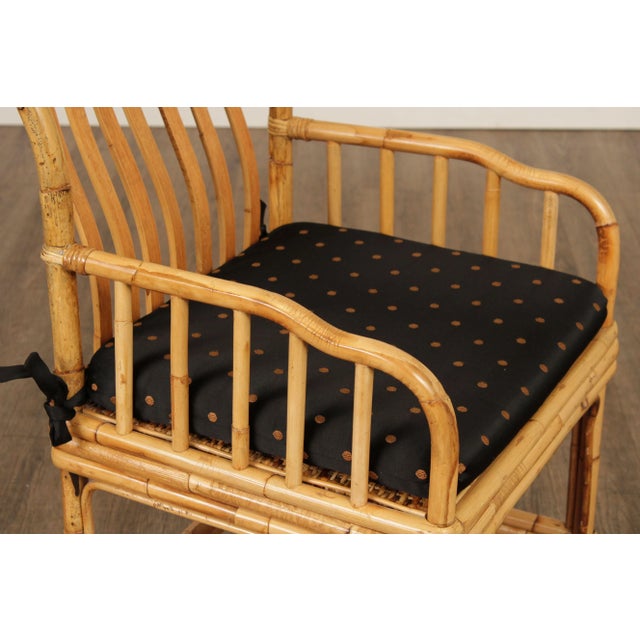 Vintage Bamboo & Rattan Armchairs - a Pair For Sale - Image 10 of 13