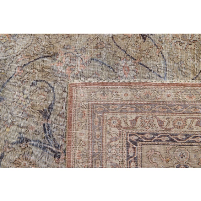 Textile Oversize Antique Turkish Sivas Wool Rug Handmade Medallion in Beige Color For Sale - Image 7 of 9