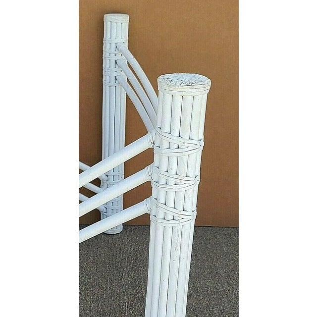 1980s Palm Beach Regency Sculptural Faux Bamboo Rattan Dining Console Table Base For Sale - Image 5 of 6