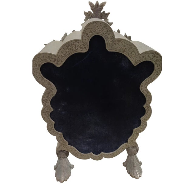 1960s Fred Zimbalist Musical Jewelry Cabinet — Hand-Engraved Nickel Silver, Plays Beautifully For Sale - Image 4 of 12