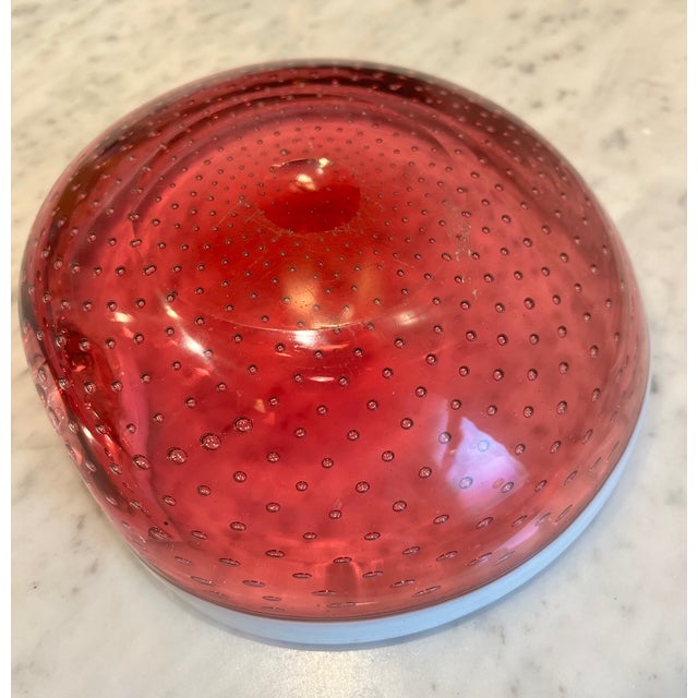 Pink Pink Italian Murano MCM Bullicante Catchall Bowl For Sale - Image 8 of 9