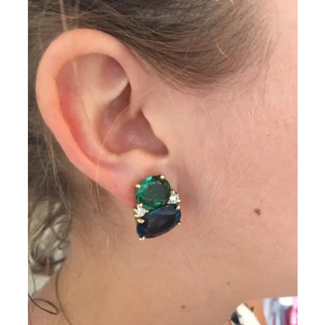 Christina Addison Large Gum Drop Earrings With Peridot and Pink Topaz and Diamonds - a Pair For Sale - Image 4 of 12