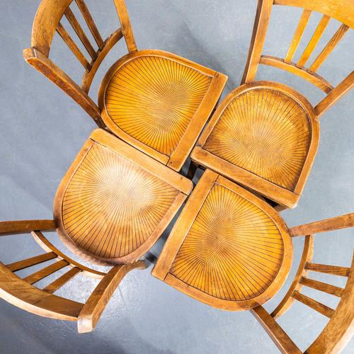 French Farmhouse Dining Chairs with Radial Patterned Seats, 1950s, Set of 4 For Sale - Image 4 of 9
