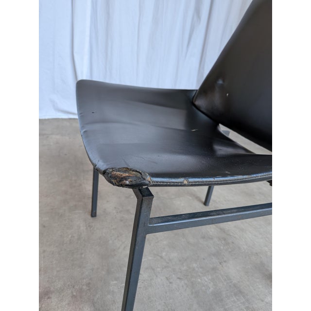 Vintage Lupina Shell Chair in Black Leather by Niko Kralj for Stol Kamnik, 1970s For Sale - Image 10 of 18