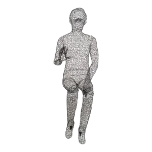 Contemporary Wire Sculpture of Life-Size Female Figure in the Style of Antony Gormley