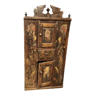 Antique Folk Corner Cabinet, 1850 For Sale