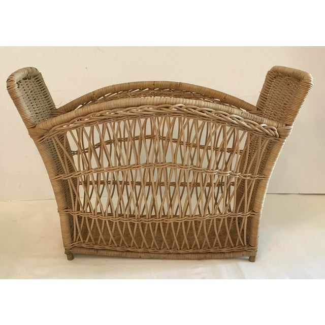 Vintage Wicker Magazine Rack For Sale - Image 4 of 9
