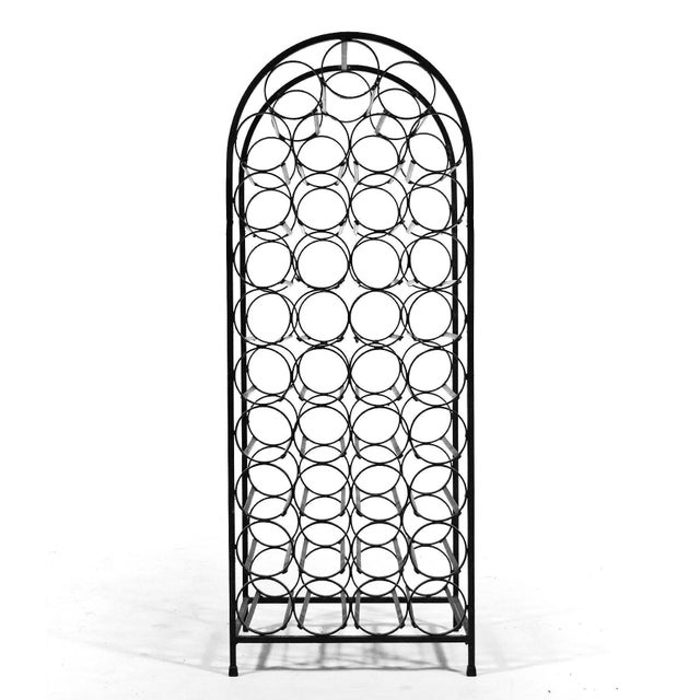 Metal Mid Century Modern Mid-Century Modern Arthur Umanoff 39 Bottle Wine Rack with Round Top For Sale - Image 7 of 7