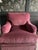 English 1980s Vintage Velvet Ethan Allen English Roll Armchair For Sale - Image 3 of 9