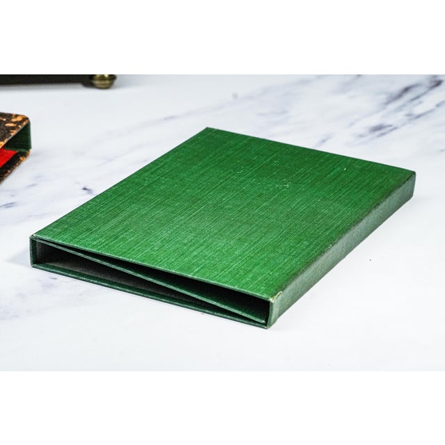 Neat Faux Antique Leather Book Hidden Safe Folio Desk Home Decor For Sale - Image 11 of 13