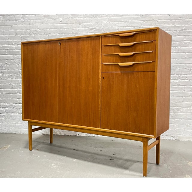 Mid-Century Modern Large Danish Mid Century Modern Teak Credenza / Highboard Sideboard, C. 1960's For Sale - Image 3 of 12