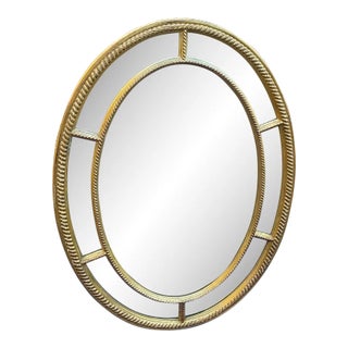 1990s Carver's Guild Rope Oval Mirror For Sale