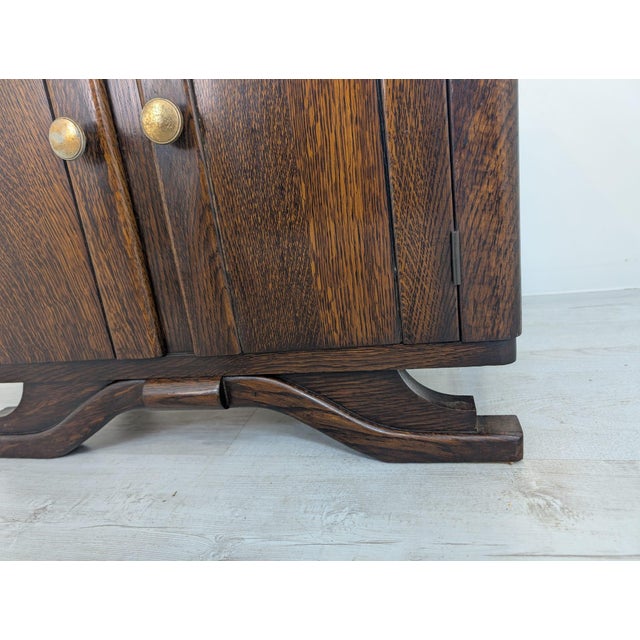Art Nouveau Oak Cabinet with Marble, 1930s For Sale - Image 6 of 14