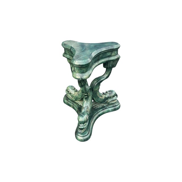 Ballard Designs Attributed Koi Fish Neoclassical Pedestal Dining Side Table For Sale In Naples, FL - Image 6 of 10