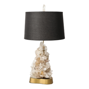 Mid-Century Modernist Sculptural Quartz Crystal Table Lamp by Carole Stupell
