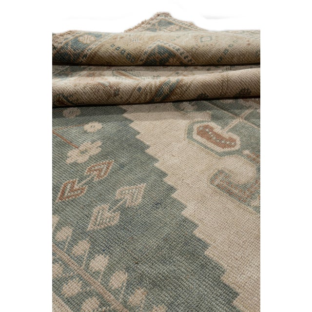 Vintage Circa 1940 Beige Turkish Oushak Hand Knotted Wool Rug 5ft 7in X 10ft 2in For Sale - Image 11 of 15