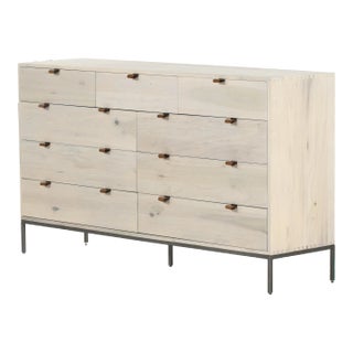 Four Hands Trey 9 Drawer Dresser, Dove Poplar For Sale