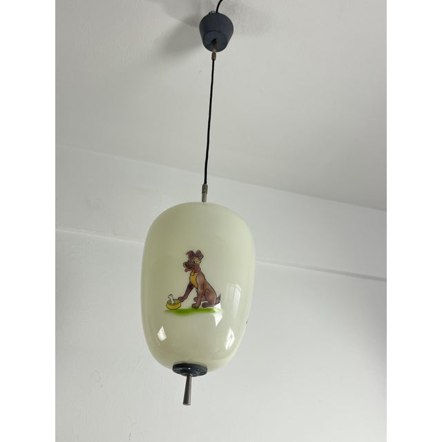 White Disney Pendant Lamp in Opaline Glass attributed to Doria Leuchten, 1960s For Sale - Image 8 of 18